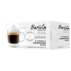 Double Wall Cups|Glasses And Cups>Ma Caféine Barista | Stackable cappuccino cups - Set of 2