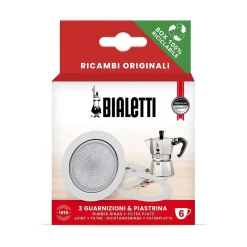 Machine Maintenance|Italian Percolator>Ma Caféine Bialetti | Set of 3 seals and 1 filter for 6-cup Moka
