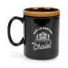 Ceramic Mugs|Message Mugs>Ma Caféine Black mug Escape the routine at the Chalet 17oz