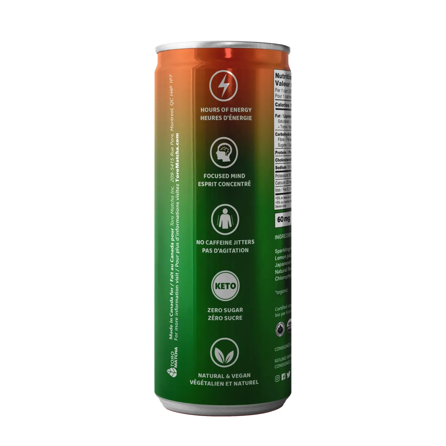 Ready-To-Drink Beverages|Quebec Products>Ma Caféine ToroMatcha | Sparkling Peach without sugar - 355ml