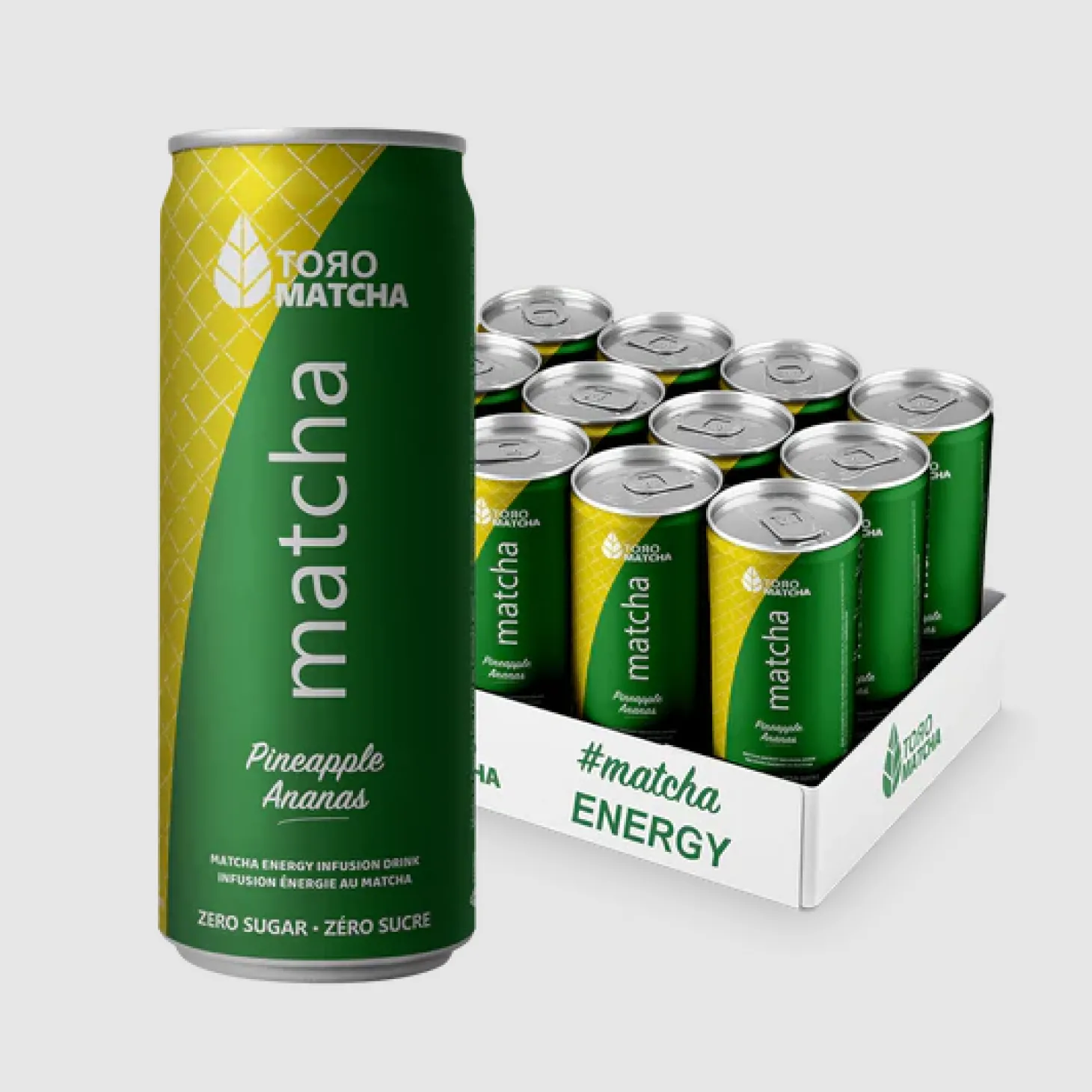 Ready-To-Drink Beverages|Quebec Products>Ma Caféine ToroMatcha | Sparkling Pineapple without sugar - 355ml