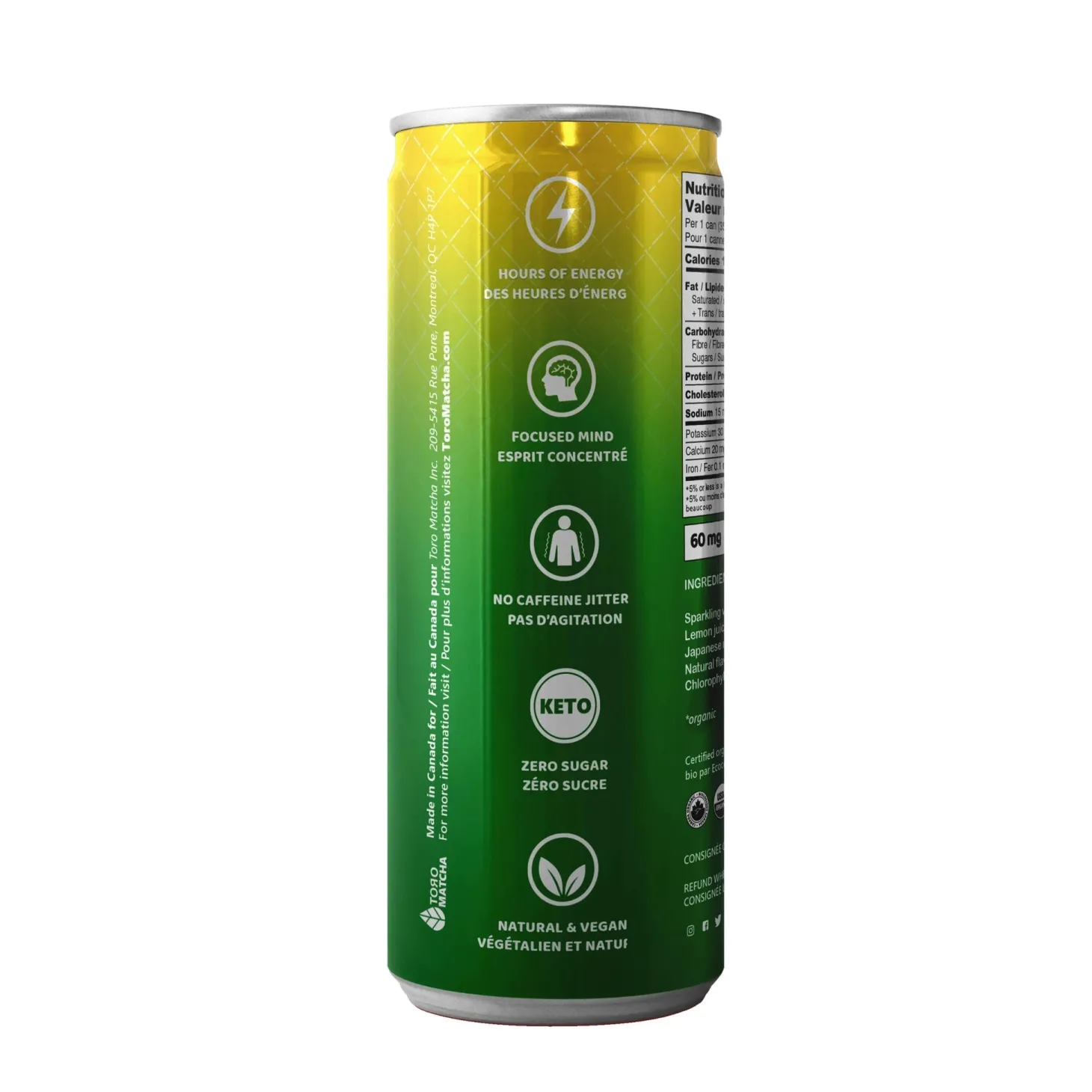 Ready-To-Drink Beverages|Quebec Products>Ma Caféine ToroMatcha | Sparkling Pineapple without sugar - 355ml